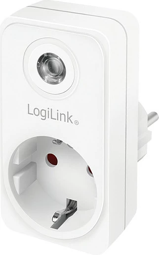 Adapter prize LogiLink PA0263, Schuko Type F, sensor drite, 1 dalje, 16A 3600W, i bardhë