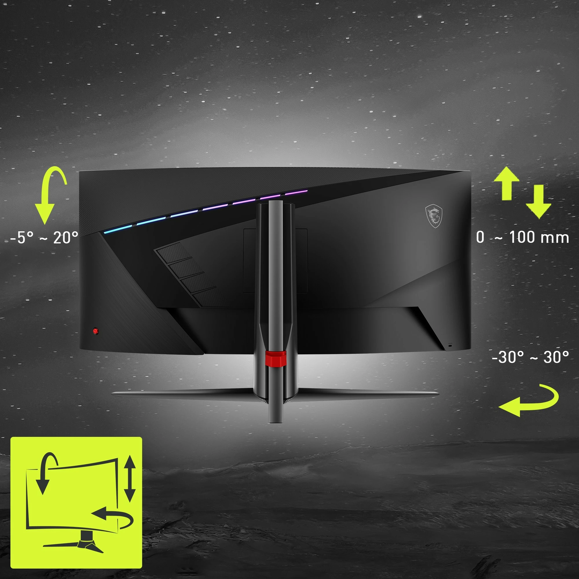Monitor MSI MAG 345CQRDE 34 inç, UWQHD, 180Hz, i lakuar, i zi