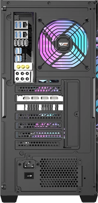 Kasë Darkflash DS900WD me 4 ventilatorë, Midi Tower, xham i fortë, ATX, e zezë