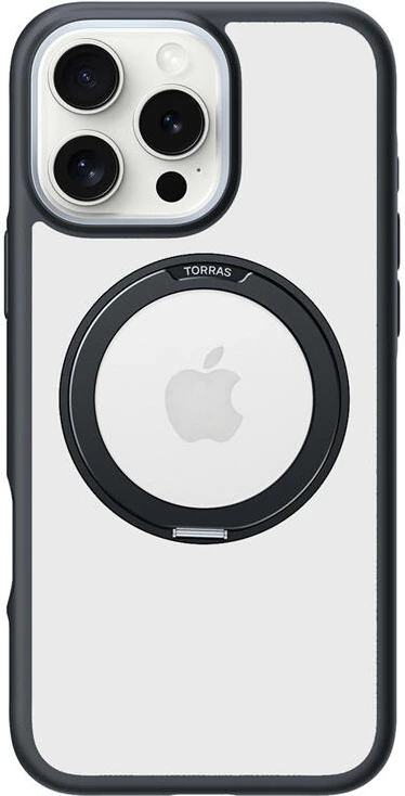 Mbështjellës Torras Ostand R Fusion për iPhone 16 Pro Max, i zi