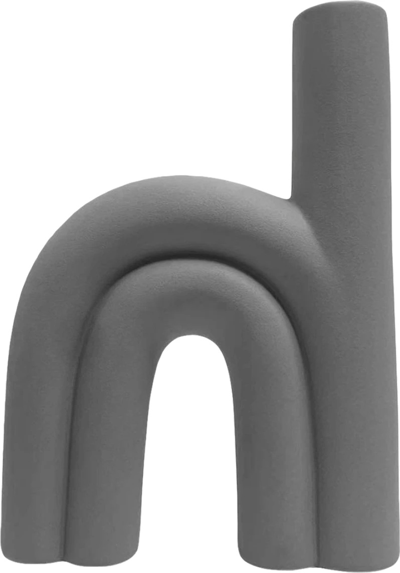 Dekor tavoline prej qeramike, ngjyrë gri mat, FH4638.03, 25x6x35H cm