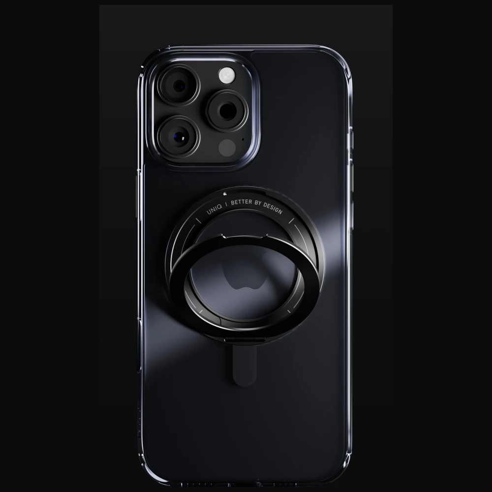 Mbështjellës UNIQ Swivix 360 me mbajtëse rrotulluese për iPhone 16 Pro, Zi