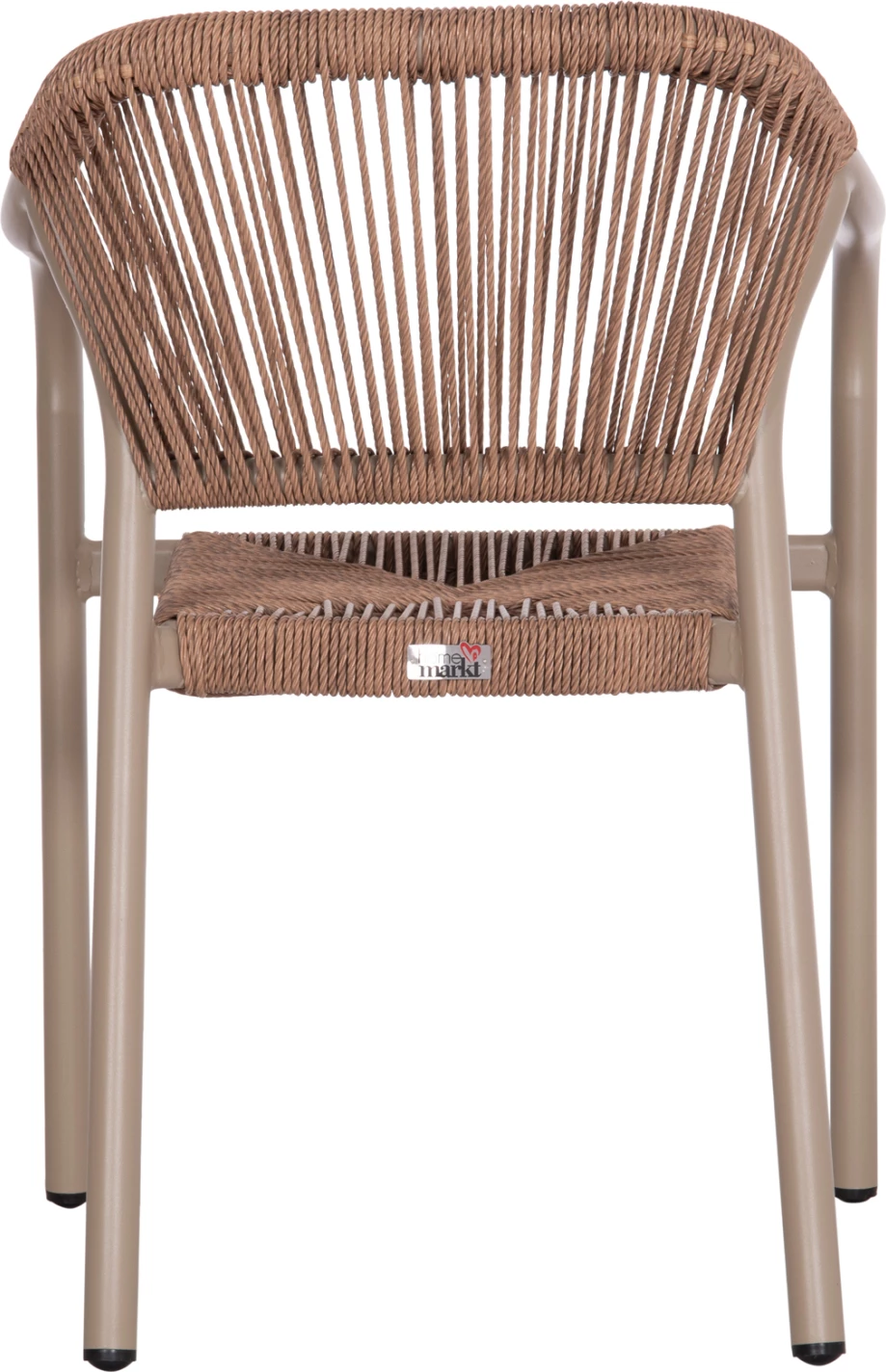 Karrige për ngrënie alumini LUCCI FH6266.02, kornizë mocha & P.E. rattan natyral, 58x56x79 cm