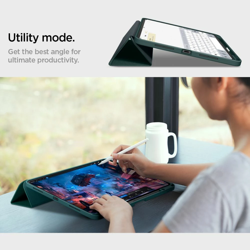 Mbështjellës Spigen Urban Fit për iPad Pro 13" 2024, Gjelbër