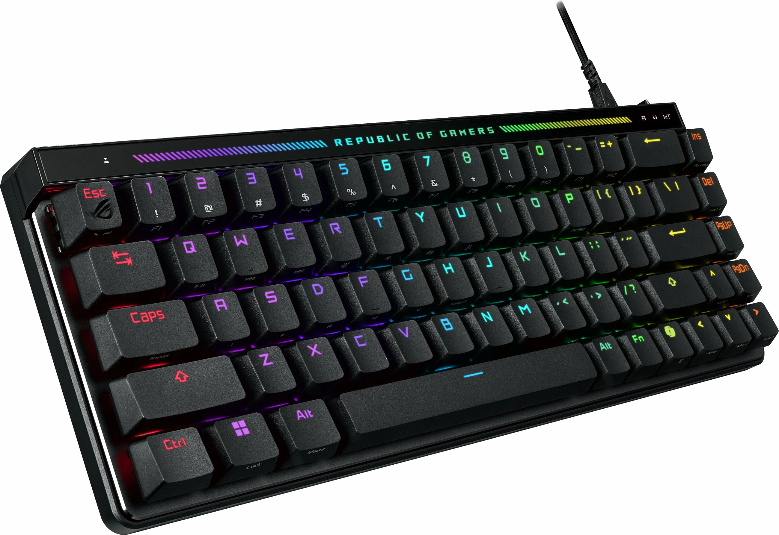 Tastierë gaming ASUS ROG Falchion Ace HFX, 65%, ROG HFX Magnetic, RGB LED, USB, e zezë