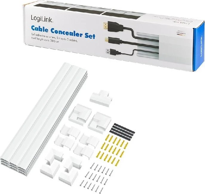Organizues kabllosh LogiLink KAB0110, plastikë, i bardhë