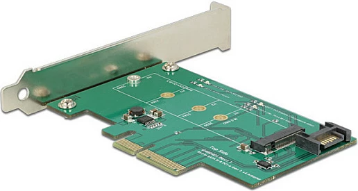 Kartelë zgjerimi PCIe DeLOCK 89381, adaptor M.2 + SATA 3.0, jeshile