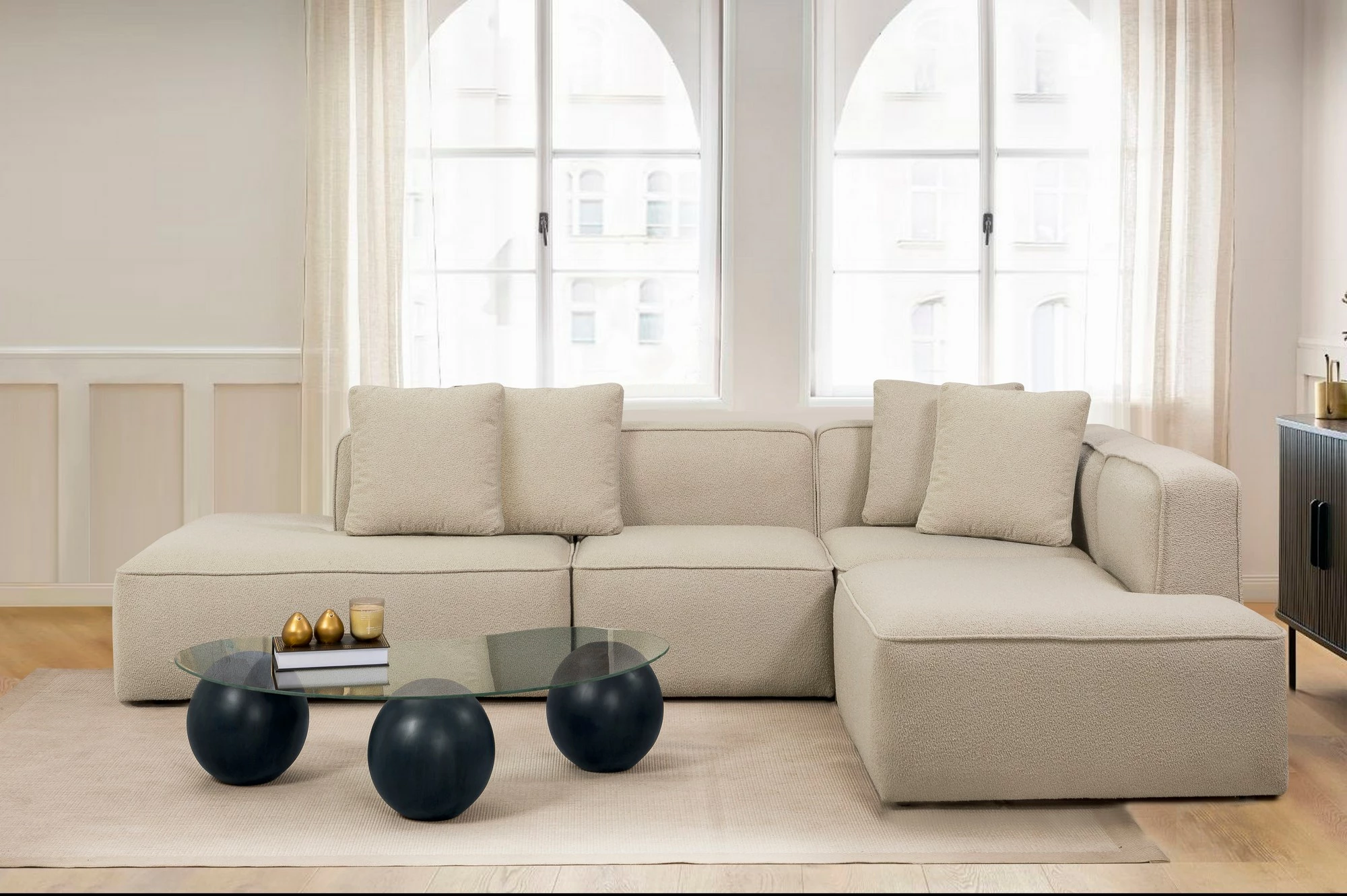 Këndare Atelier del Sofa, More S (M4-M1-M2-M3), ngjyrë kapuçino