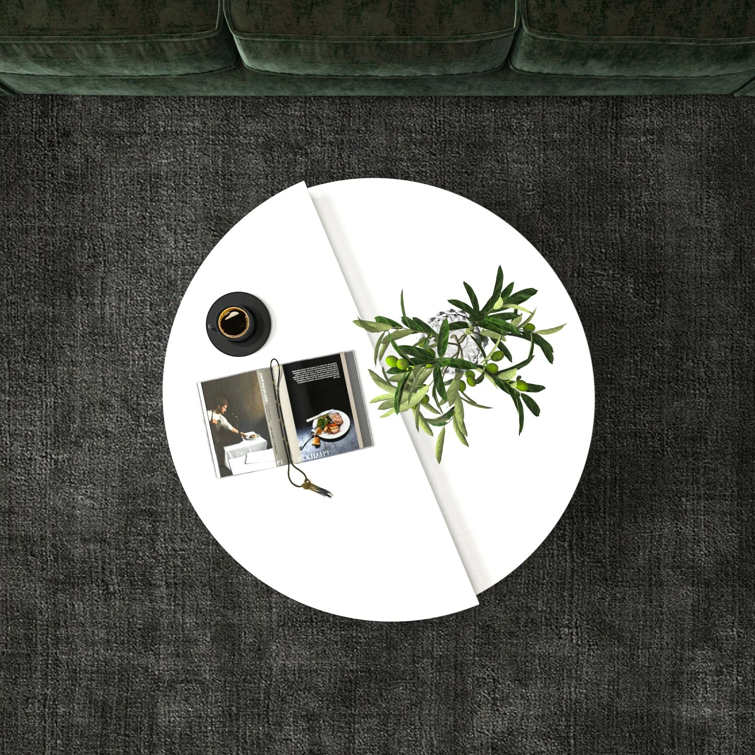 Set tavolinash kafeje Hanah Home, Dolunay, e bardhë