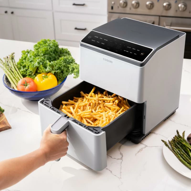 Fritezë me ajër Cosori Dual Blaze CAF-P583S-AEUR 6.4L, gri, set me aksesorë