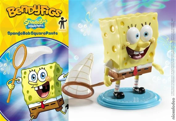 Figurinë e përkulshme NOBLE COLLECTION Bendyfigs Nickelodeon SpongeBob SquarePants 13 cm, me rrjetë