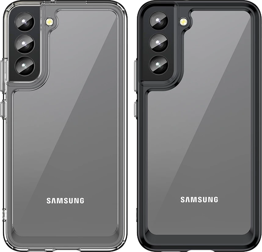 Mbështjellës Hurtel Outer Space Case për Samsung Galaxy S22+, i fortë me kornizë xheli, i zi