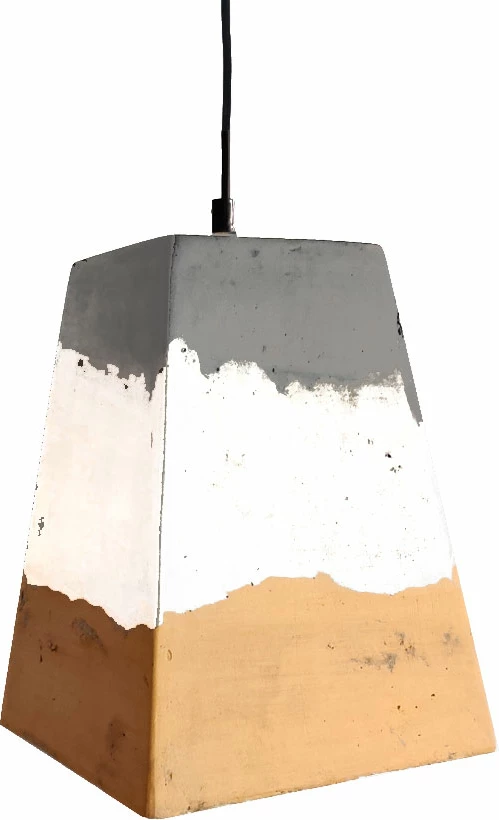 Llambë tavani LETT, beton, ngjyrë e verdhë, gri, e bardhë, 20x20x27cm