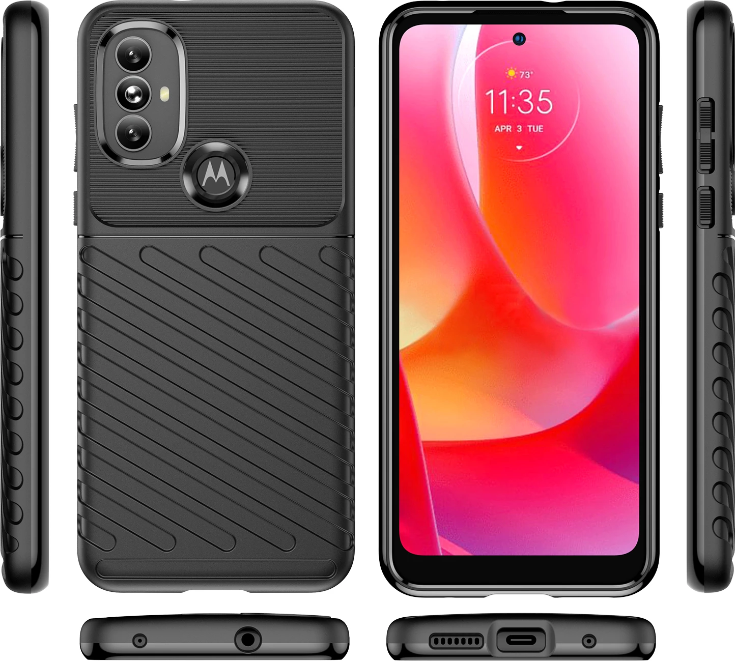 Mbështjellës Hurtel Thunder Case për Motorola Moto G Power 2022, i zi