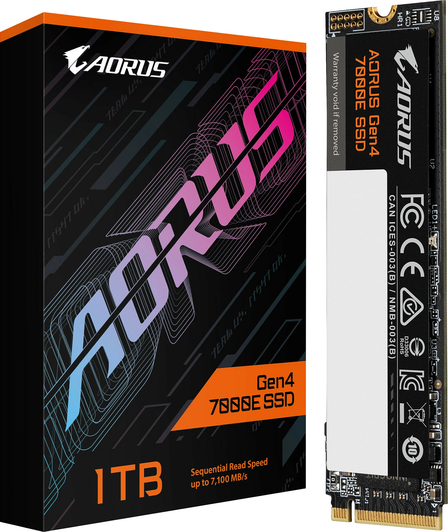 SSD i brendshëm M.2 Gigabyte AORUS Gen4 7000E, 1TB, NVMe PCIe 4.0 x4, 7100/6100MB/s, 2280