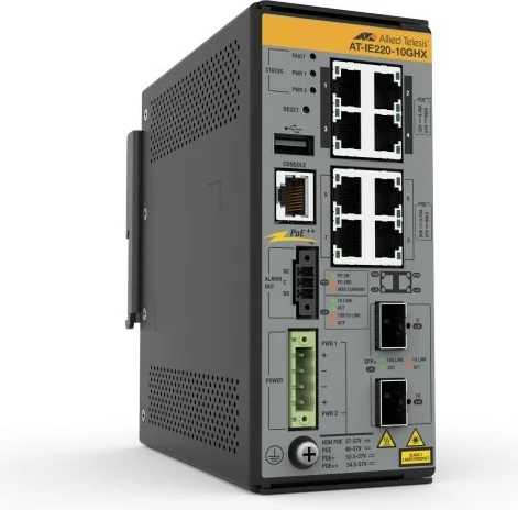 Switch industrial Allied Telesis AT-IE220-10GHX, 8x1G, 2x10G SFP+, PoE++, gri