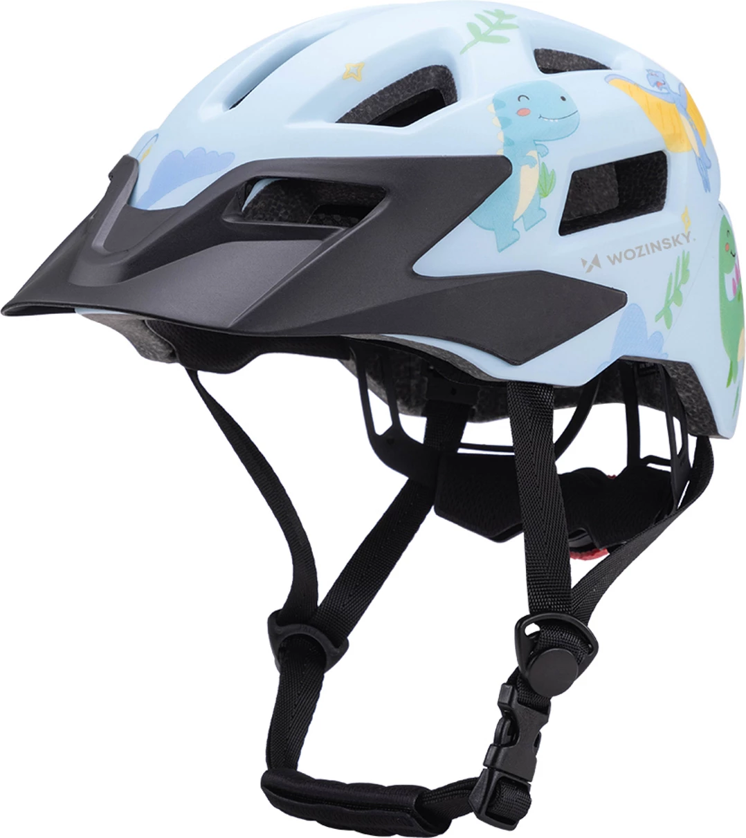 Helmetë biçiklete MTB për fëmijë, Wozinsky HT-45JS, rregullim 360°, me strehë të çmontueshme, madhësia S (52-56 cm), blu e çelët