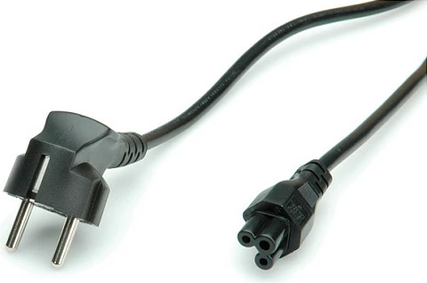 Kabllo rryme ROLINE CEE7/7 në IEC C5 (Compaq), 1.8 m, 250 V 2.5 A, e zezë