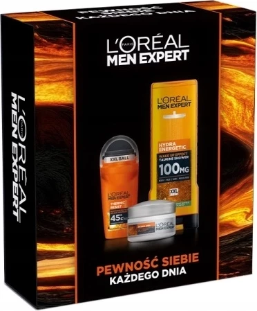 Set për meshkuj L'Oreal Paris Men Expert xhel dushi 400ml, krem hidratues 50ml, roll-on antiperspirant 50ml