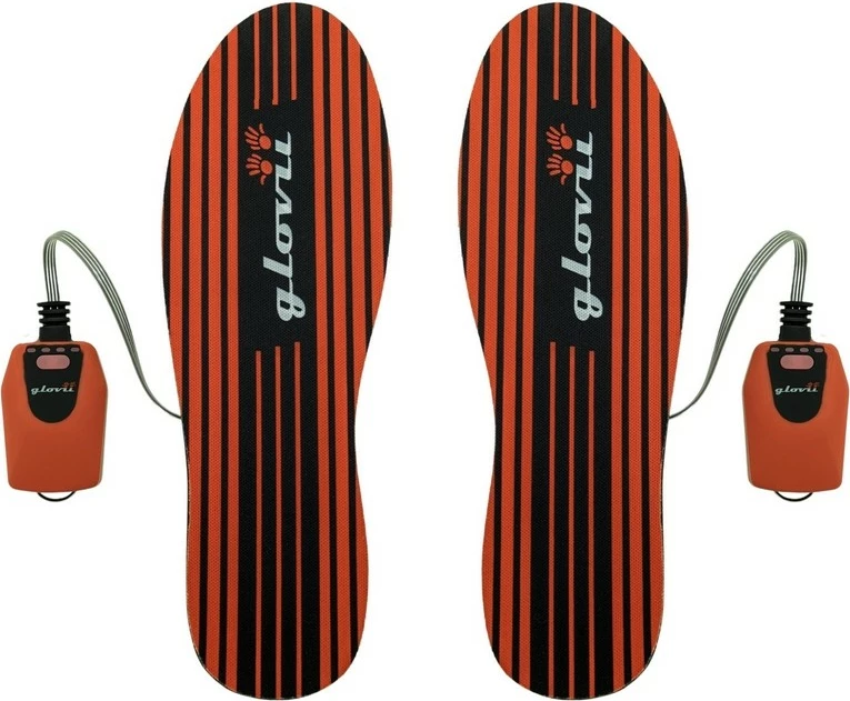 Shtrojë e ngrohshme ultra e hollë për çizme skijimi Glovii GW4U, kontroll me APP, e rregullueshme 36-48, me bateri 1200mAh + karikues, set 2 copë, kuqe/zezë