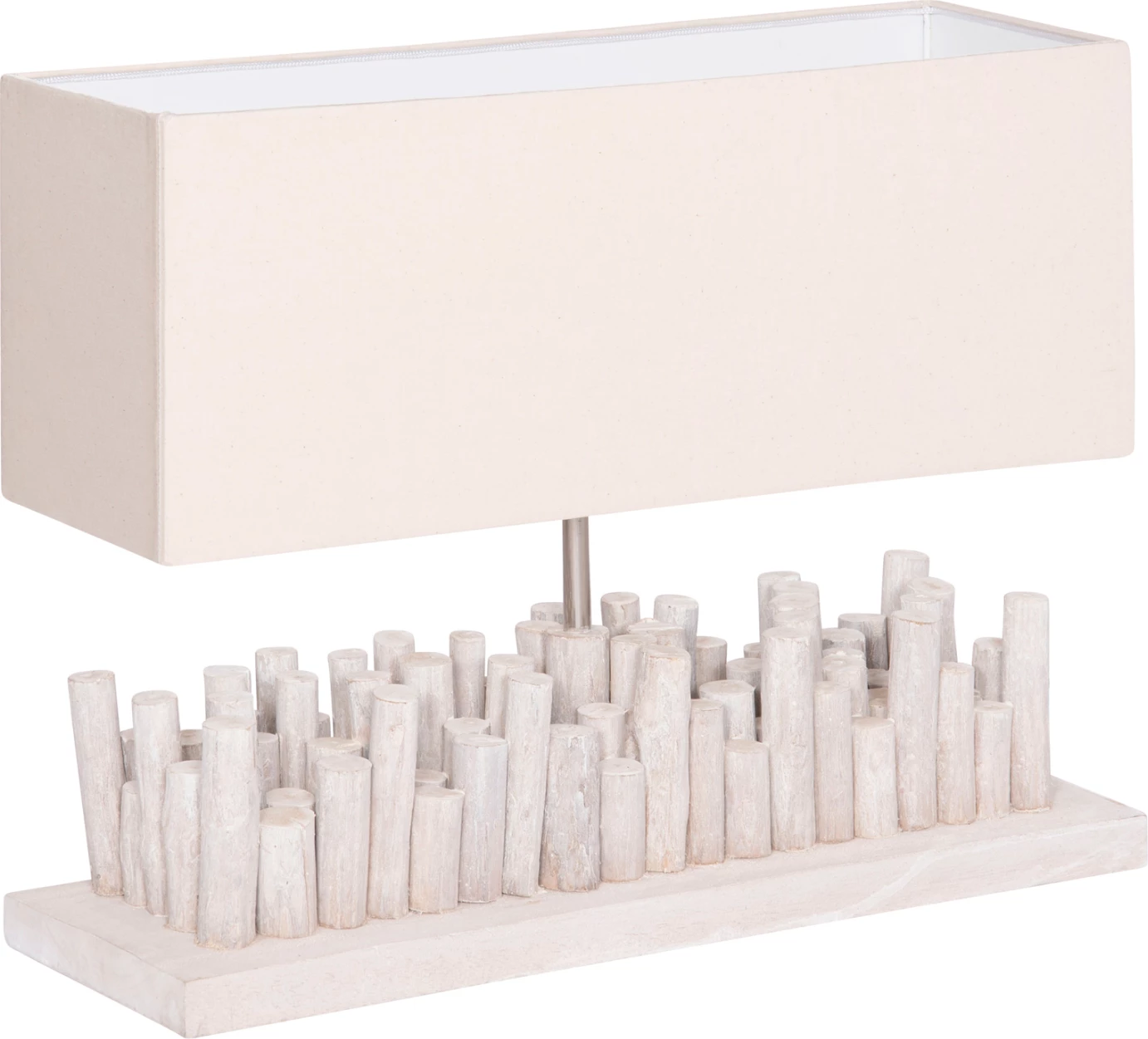 Llambë tavoline Twiggy, dru bregdeti, kapak i bardhë, FH4426, 50.5x16.5x40cm