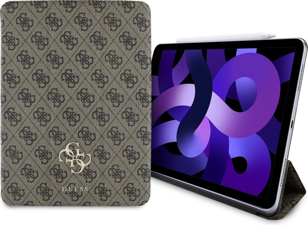 Mbështjellës Guess GUFC11RM24PS4SGW për iPad Air 11" 2024, Magnetic 4G Big Logo, Kafe