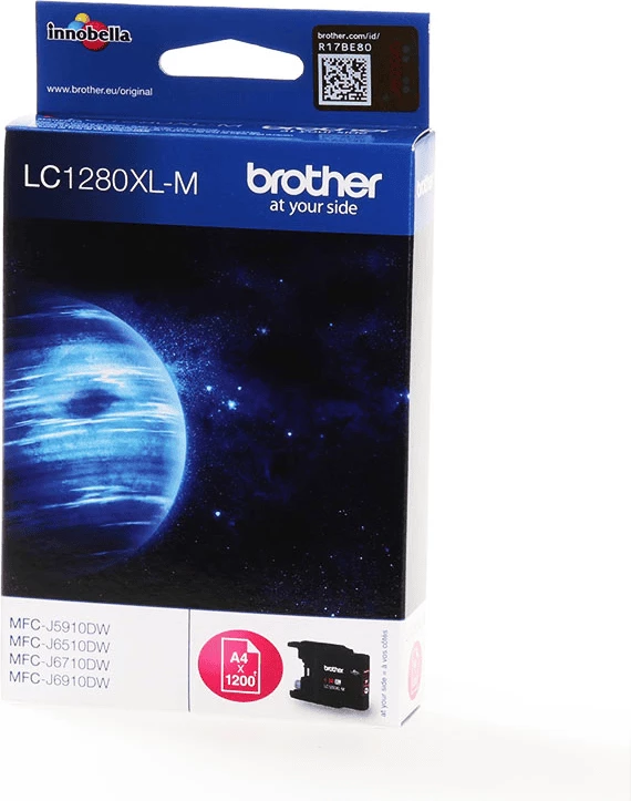 Kasetë boje, Brother, LC1280XLM, rendiment 1200 faqe, magenta