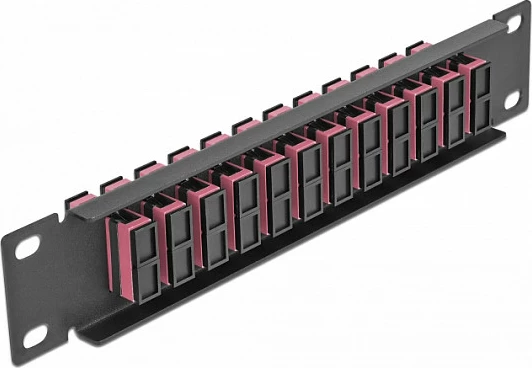 Patch panel fibër optike DeLOCK 10″ 1U, 12-Port SC Duplex, Multimode, zi/vjollcë