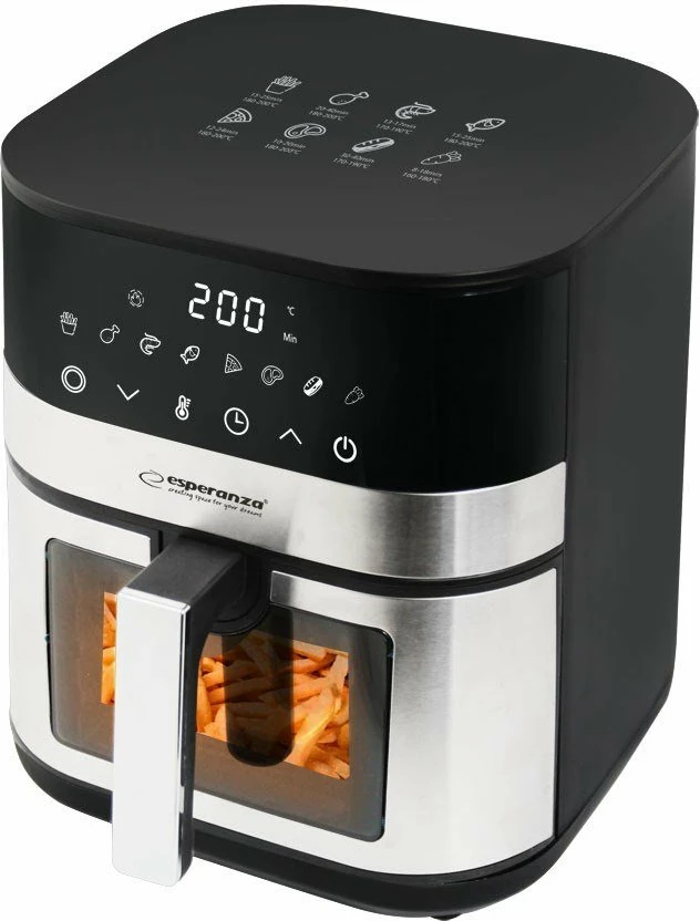 Fritezë pa vaj Esperanza Pesce Alla Griglia EKA003 5L 1400W, argjendtë/zezë