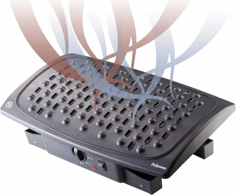 Mbështetëse këmbësh Fellowes Ergonomics professional cooling and heating, e zezë
