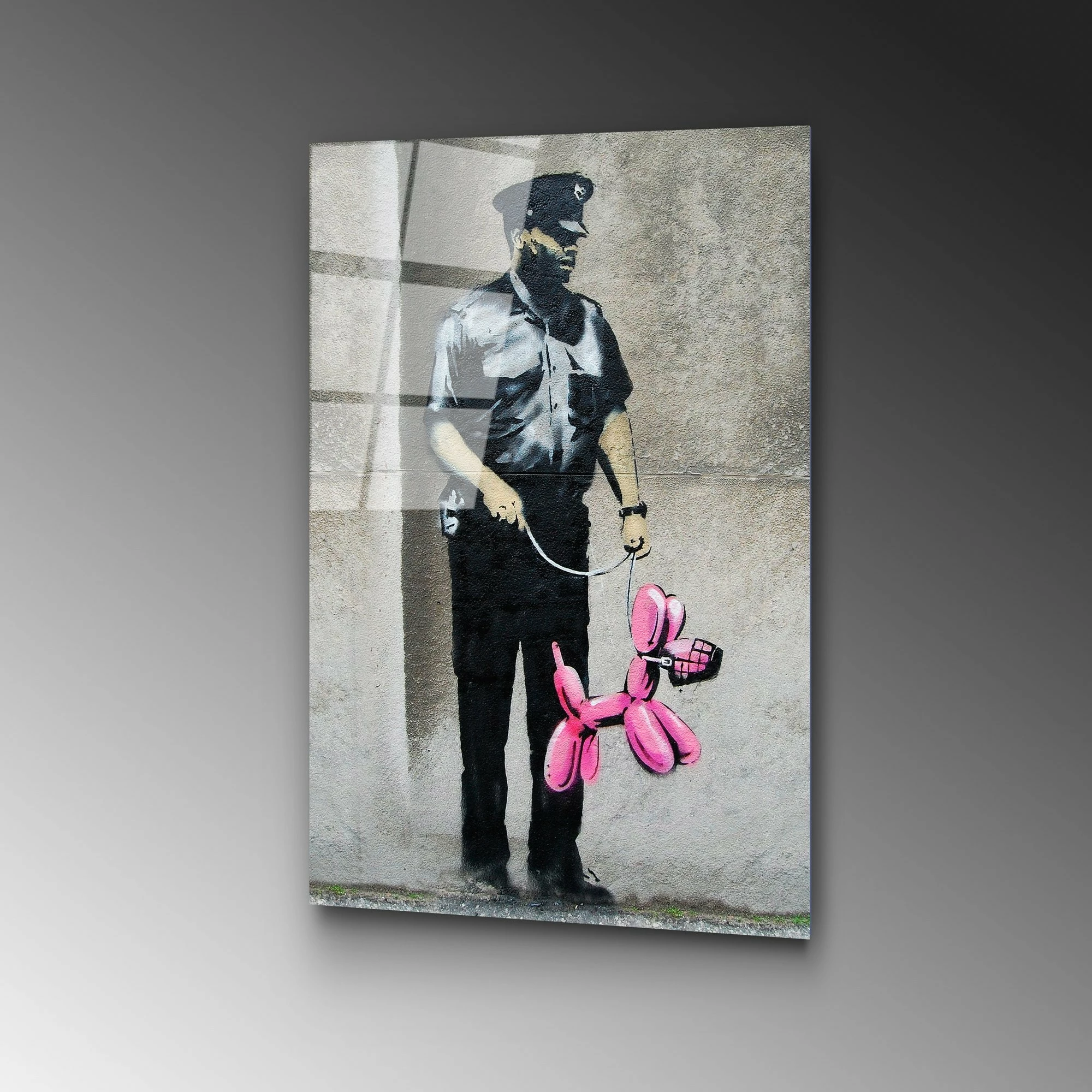 Pikturë dekorative xhami e temperuar, Banksy, UV-506, 45x65cm