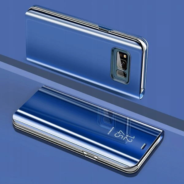 Mbështjellës ONASI Clear View për Samsung Galaxy A70/A705, me dritare, funksion stand, blu