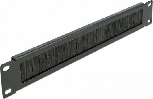 Panel menaxhimi kabllosh DeLOCK 19" 1U me brushë, metal, i zi
