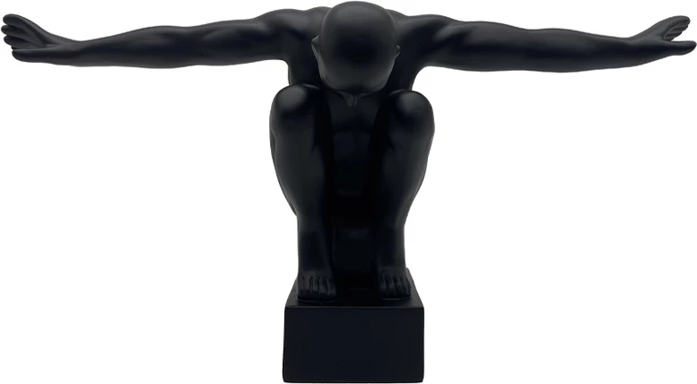 Figurë dekorative LEKO, polirezine, e zezë, 17.3x13.3x33.4cm