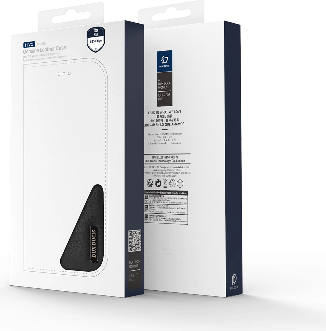 Mbështjellës Dux Ducis Hivo për Samsung Galaxy S25 Edge, me kapak, RFID, i zi