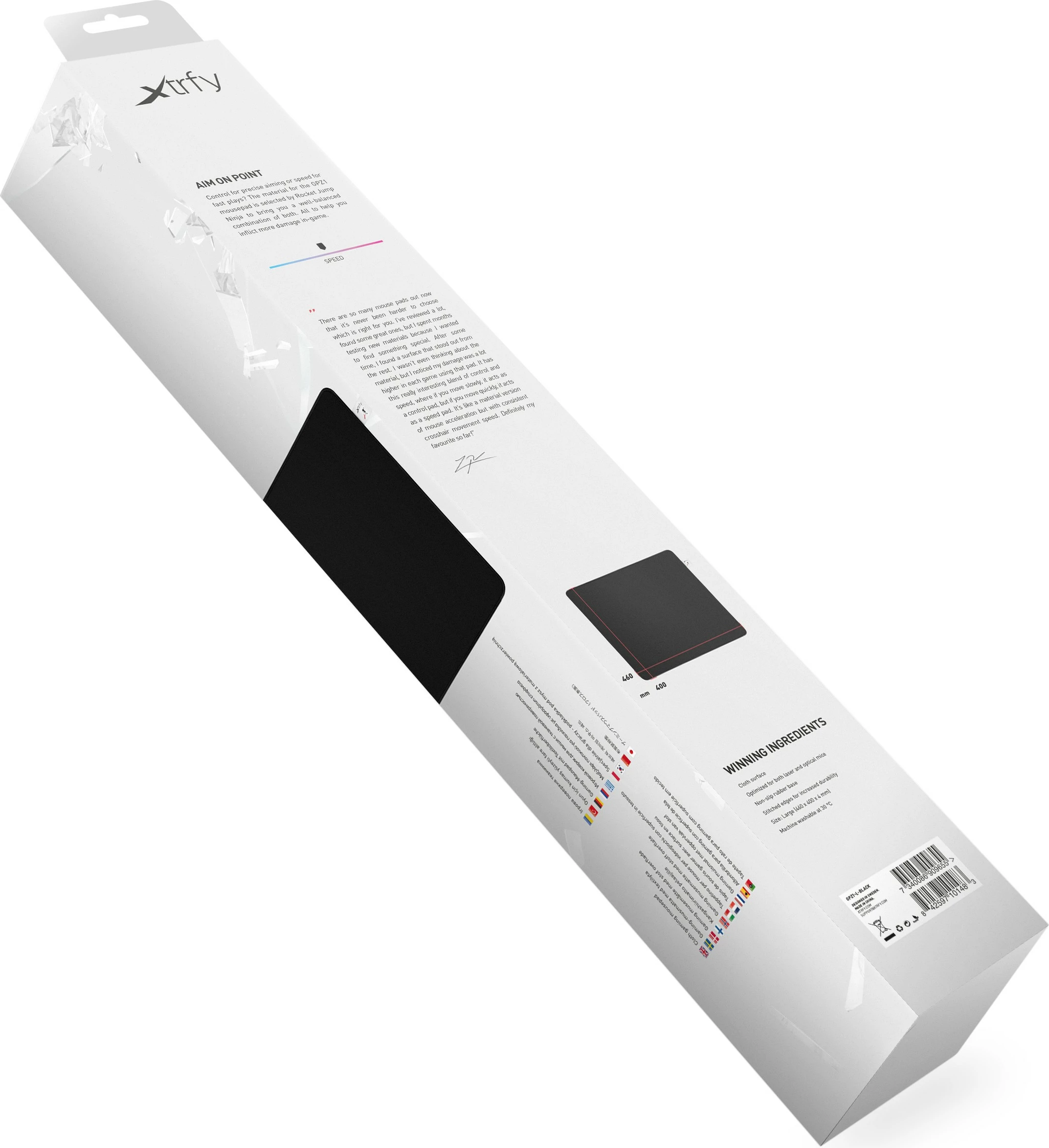 Mauspad Cherry XTRFY GPZ1, Gaming, E zezë