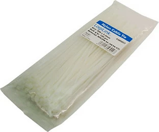 Lidhëse kabllosh LogiLink KAB0003, najlon, 200 x 2.5 mm, 100 copë, e bardhë
