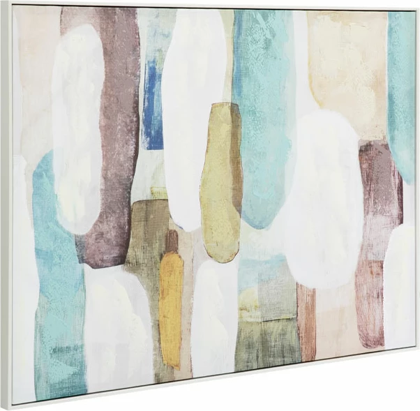 Pikturë dekorative në kanavacë, kornizë druri e bardhë, shumëngjyrëshe, 90x120x4cm