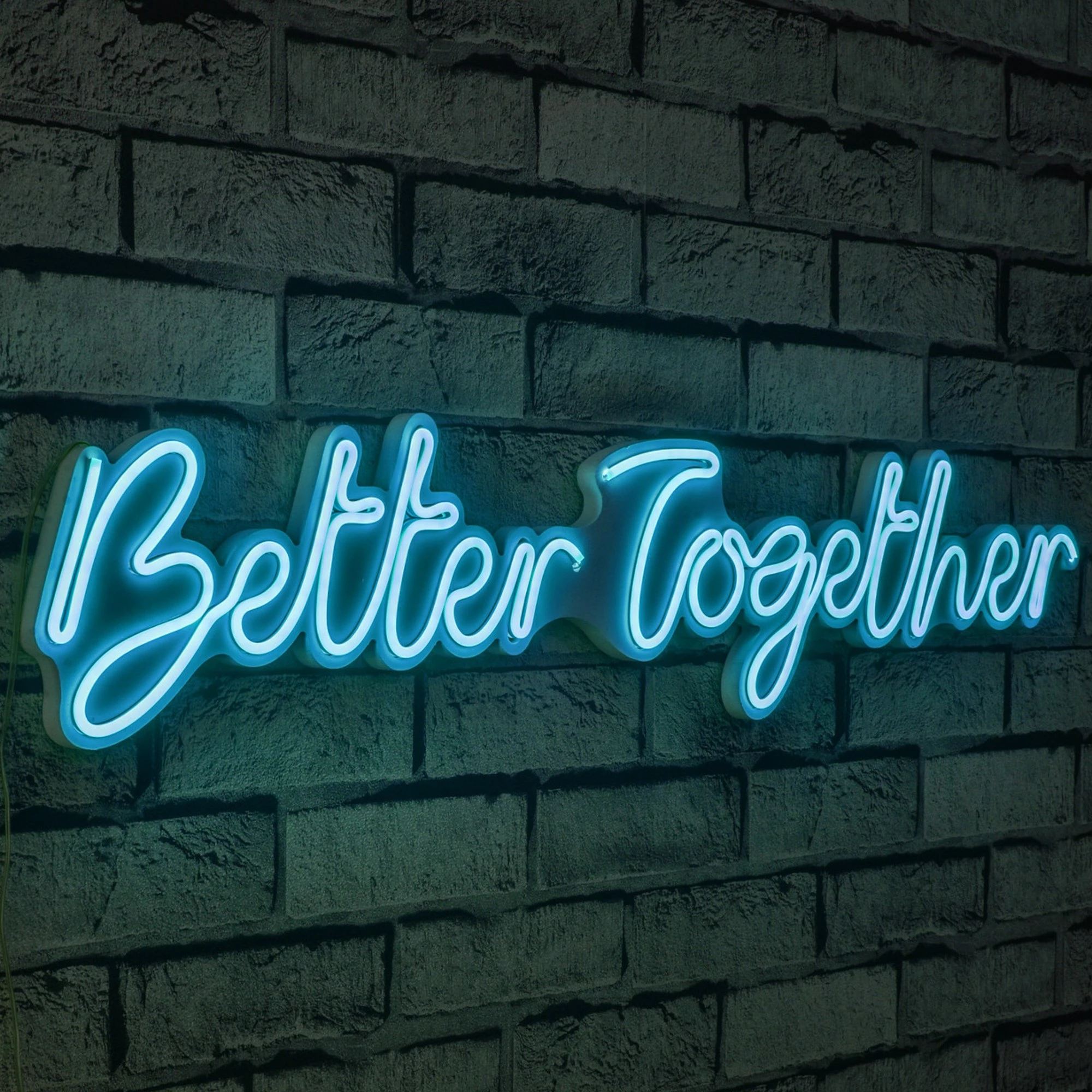 Dekor dritash LED plastike, 'Better Together', ngjyrë e kaltër