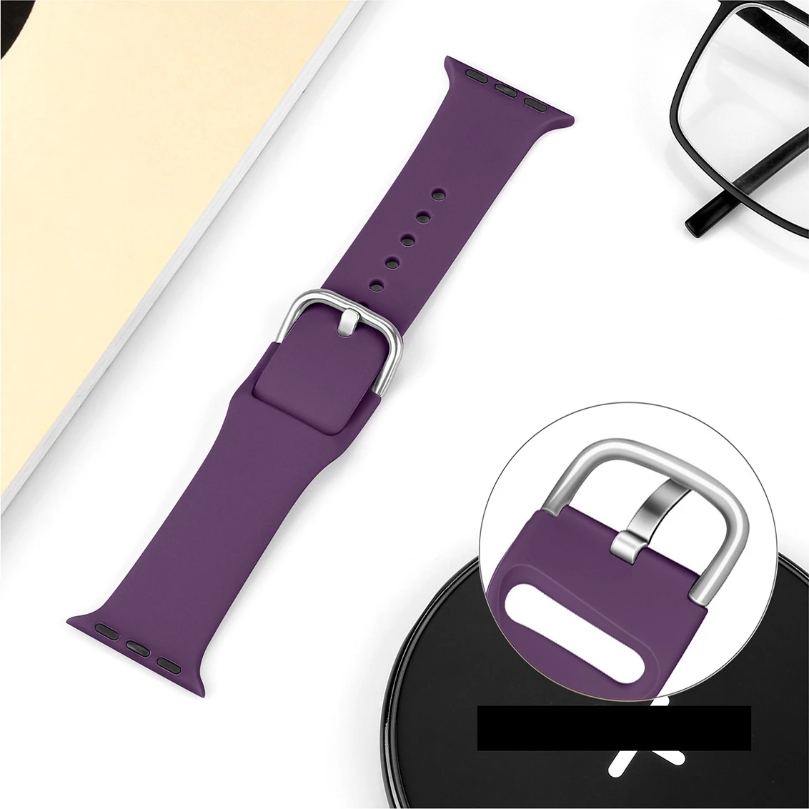 Rrip silikoni për orë të mençur Hurtel për Apple Watch Ultra/9/8/7/6/5/4/3/2/SE (42/44/45/49mm), Kuq