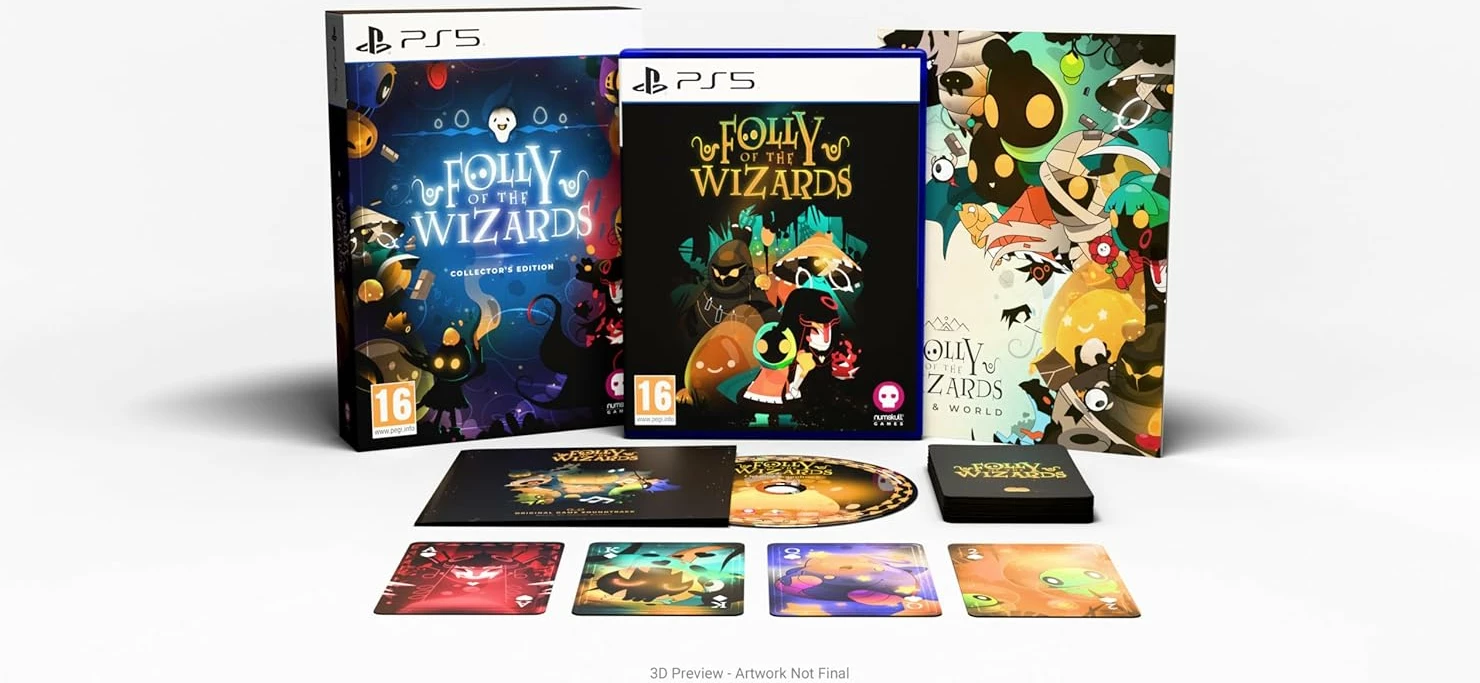 Lojë PS5 Numskull Games Folly Of The Wizards Collector’s Edition (artbook 72 faqe + CD soundtrack + 52 karta)