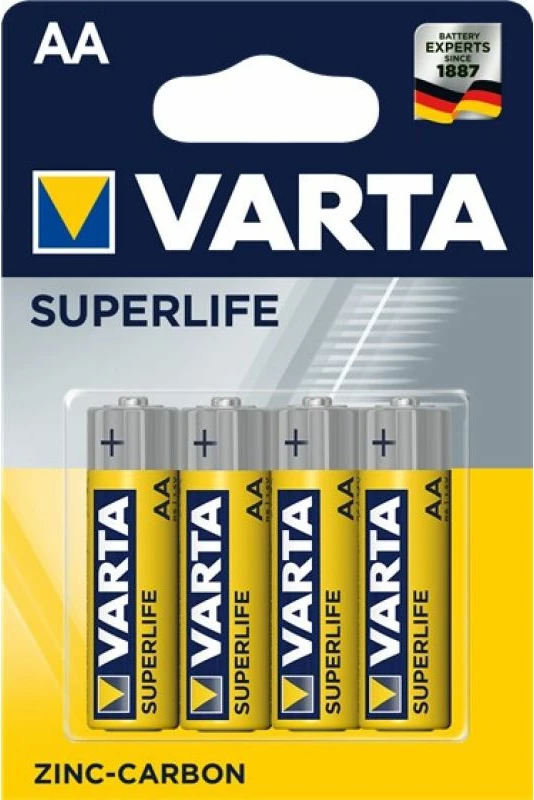 Bateria AA VARTA Superlife, 4 copë, të verdha/gri