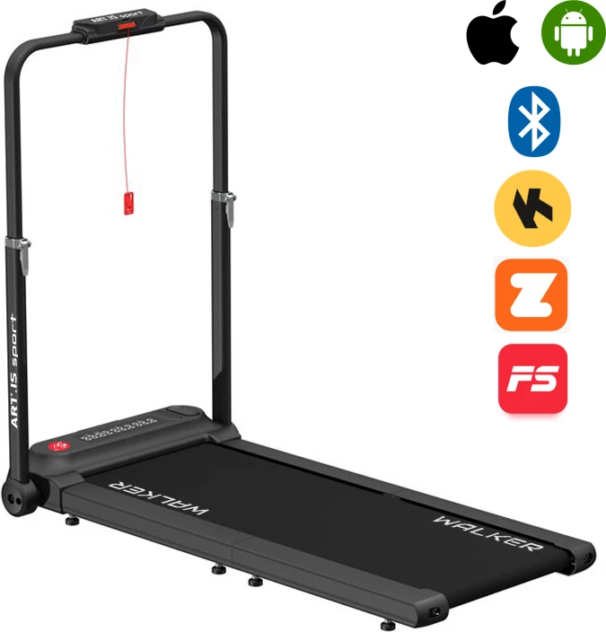 Shirit vrapimi i palosshëm ART.IS Sport Walker AS7 (AST40105), për ecje/vrapim, 10 km/h, 3 HP peak, Bluetooth, i zi