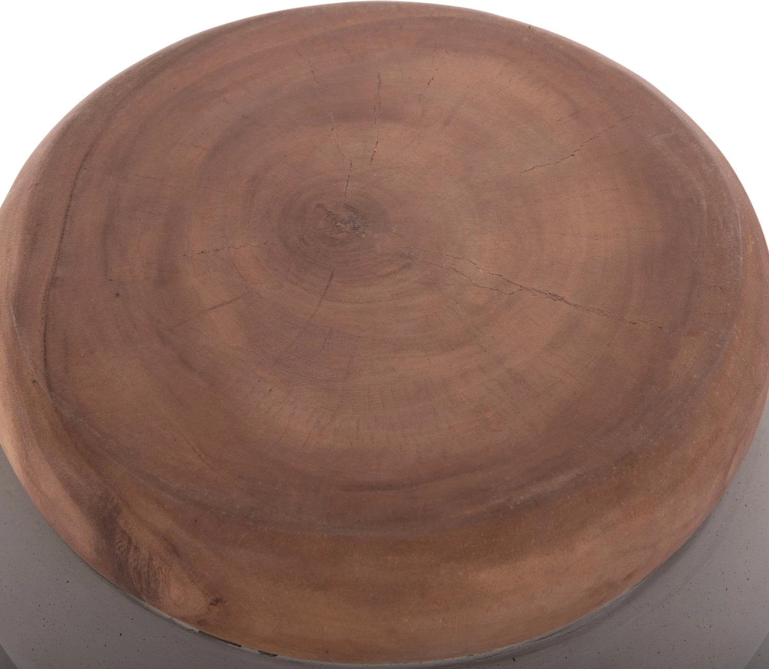 Tavolinë anësore PUFFAT, fibër-cement gri, sipërfaqe dru tik, FH18172.03, 45x46cm