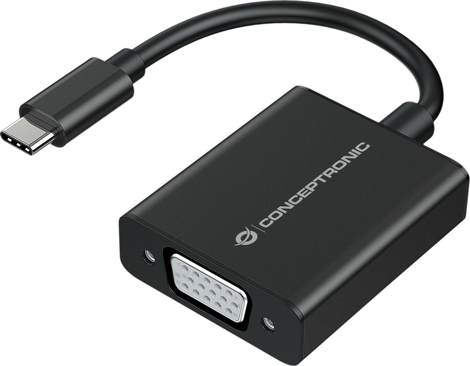 Adapter USB-C në VGA Conceptronic ABBY, 1080p 60Hz, i zi