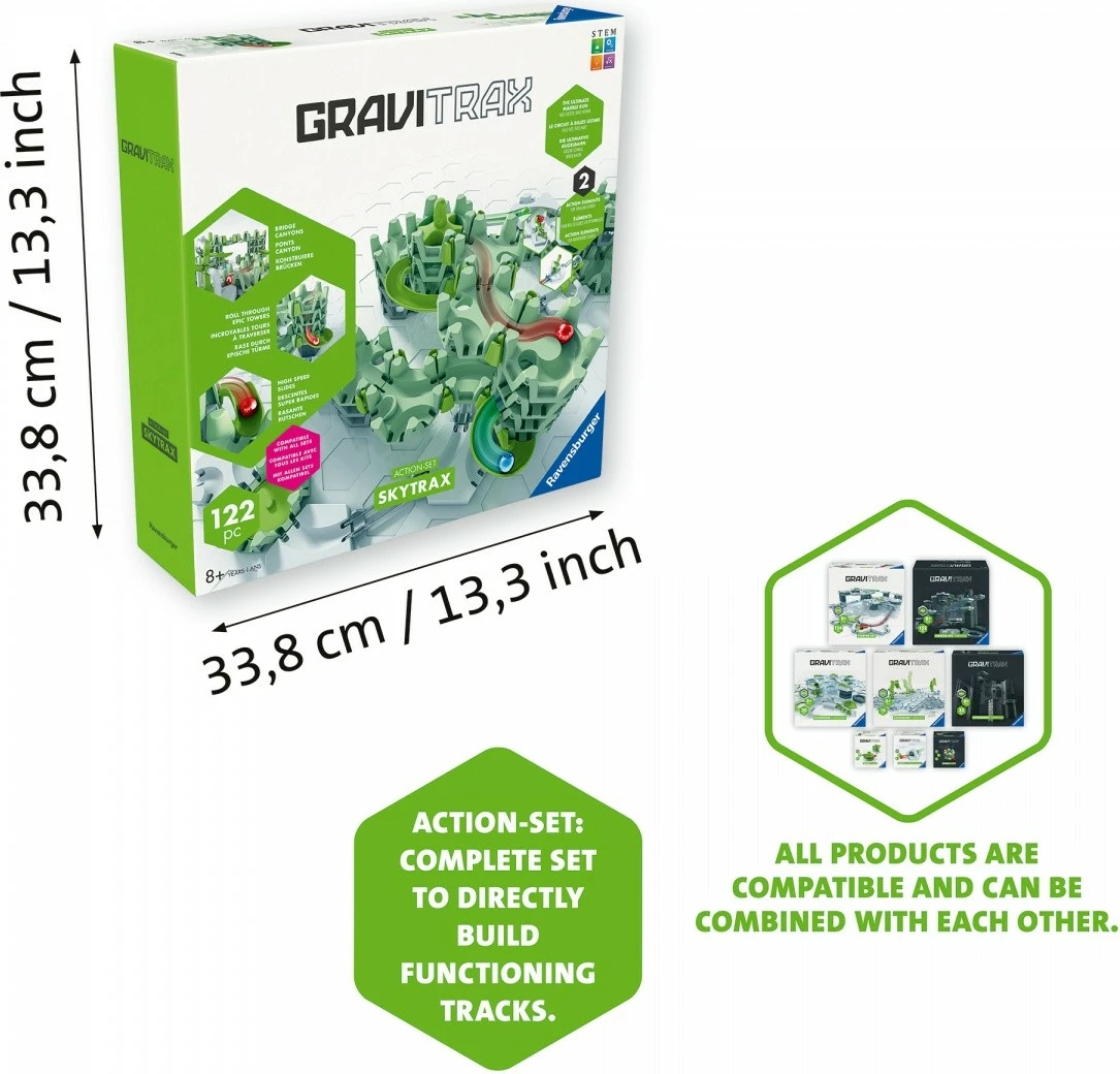 Set ndërtimi Gravitrax Skytrax M Starter, Ravensburger, 122 pjesë