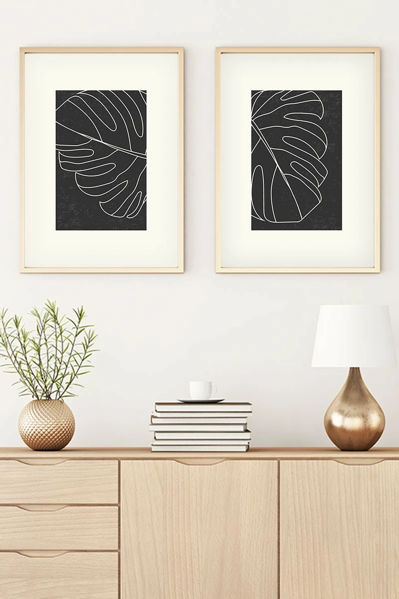 Pikturë dekorative me kornizë MDF (2 copë), Wallity, Huhu20, 70x50cm