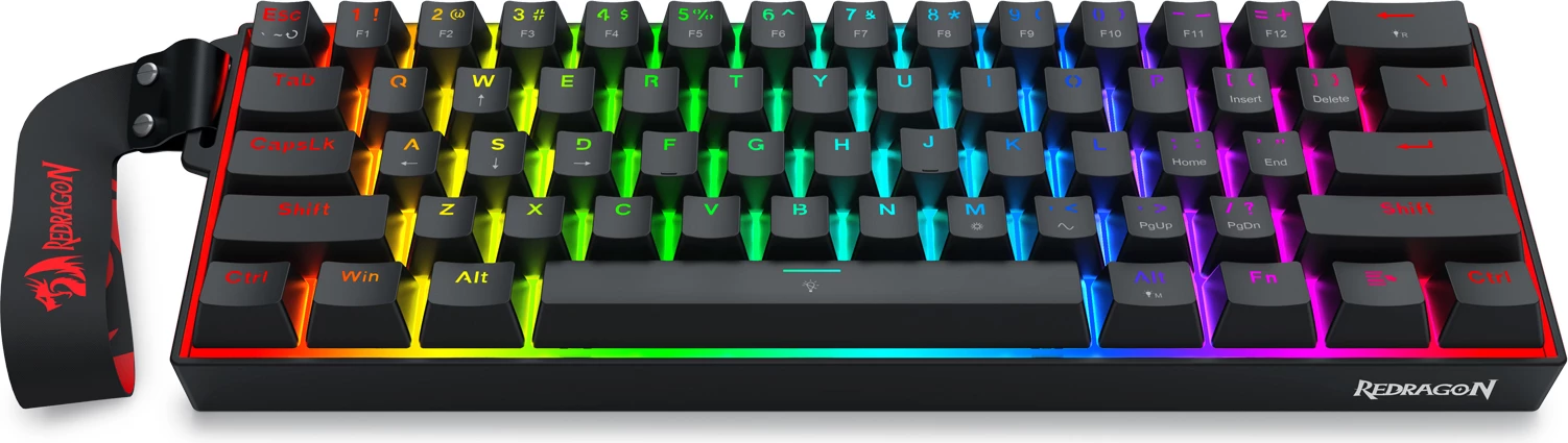 Tastierë gaming me kabllo Redragon Fizz Magnetic Plus K617RGB-MP, Hall Effect, 60% (61 taste), 8000Hz, RGB, USB-C e heqshme, e zezë