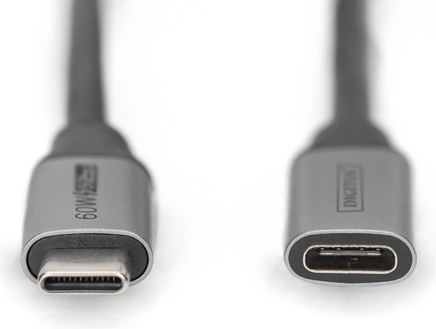 Kabllo USB-C Digitus 1m, zgjatues, 60W, e zezë