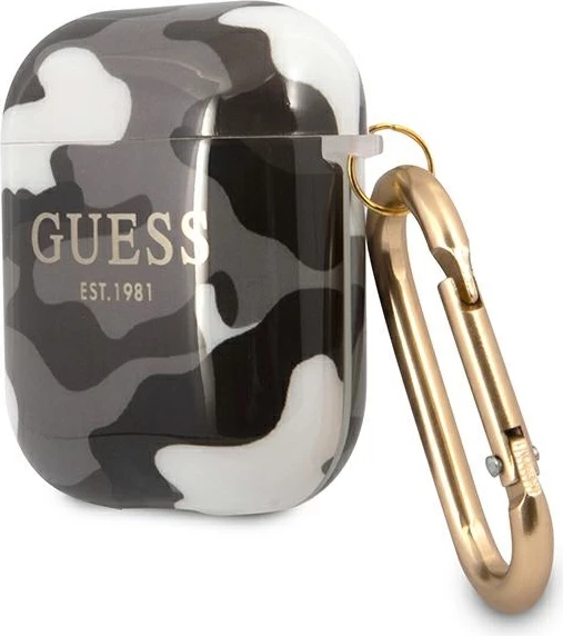 Mbështjellës Guess GUA2UCAMG për AirPods 1/2, Camouflage, i zi